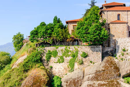 Holy Monastery of Grand Meteoran in Meteora mountains, Thessaly, Greece.の写真素材