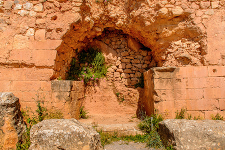 Delphi, an archaeological site in Greece, at the Mount Parnassus. Delphi is famous by the oracle at the sanctuary dedicated to Apollo.の写真素材