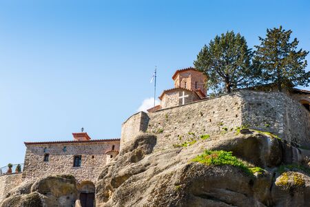 Holy Monastery of Great Meteoron in Meteora mountains, Thessaly, Greece.