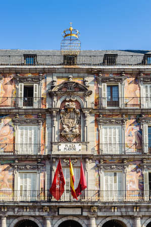 Building of the Plaza Mayor, Madrid, Spainのeditorial素材