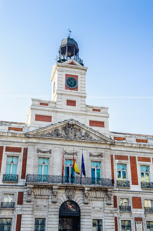 Post office of the Puerta del Sol, Km 0, Madrid, Spainの写真素材
