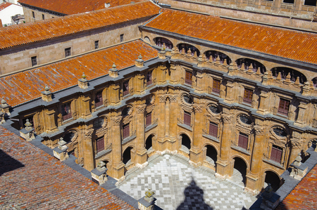 Yard of the Cathedral of Salamanca, Spainのeditorial素材