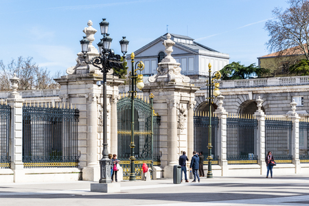 Gate near the Royal Palace, Madrid, Spainのeditorial素材