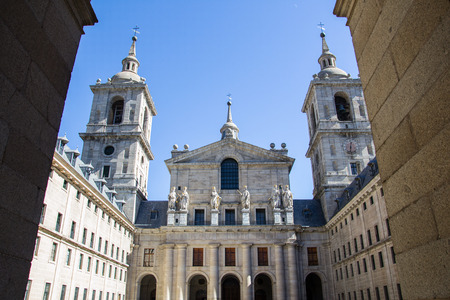 Interior yard of the Royal Monastery of San Lorenzo de El Escorial, Madrid, Spainのeditorial素材