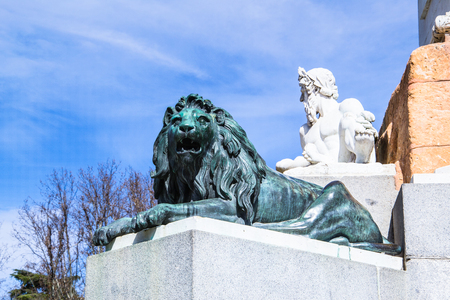 Part of the Philip IV monument in Plaza de Oriente, Madrid, Spain. Philip IV was a king of Spainのeditorial素材