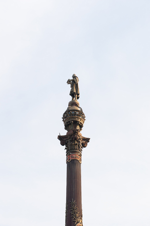 Monument to Christopher Columbus in Barcelona, Spain.のeditorial素材