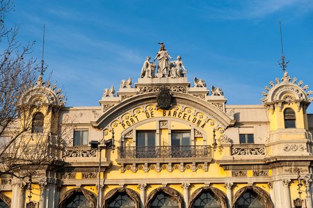 Building of the Port of Barcelona in the Port Vell, Barcelona, Catalonia, Spainのeditorial素材