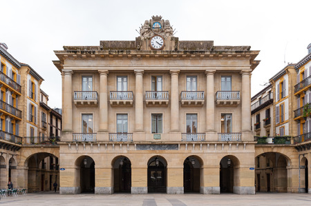 Constitution Square (Plaza) in San Sebastian,  Basque Country, Spain.のeditorial素材