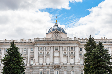 Royal Palace (Palacio Real), Madrid, Spain. View from the Sabatini Gardensのeditorial素材