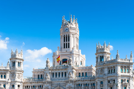 Cibeles Palace (Palacio de Cibeles), Madrid, Spain. It was home to the Postal and Telegraphic Museum until 2007. Spanish Property of Cultural Interestのeditorial素材