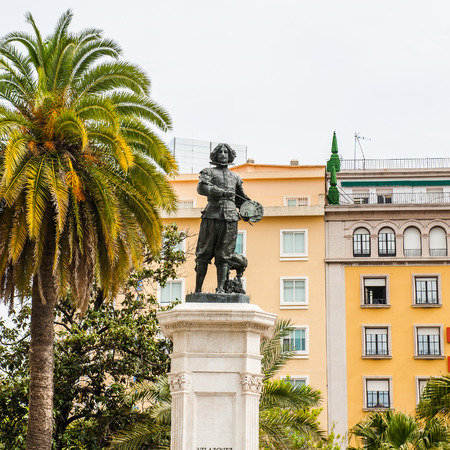 Velazquez monument in Seville, Spainの写真素材