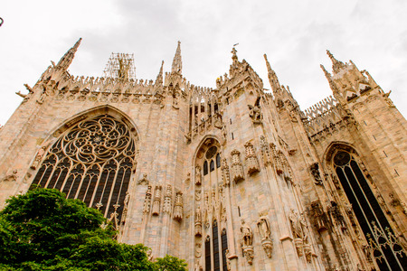 Duomo di Milano (Dome of Milan), Milan, Italy. Metropolitan Cathedral-Basilica of the Nativity of Saint Maryの写真素材