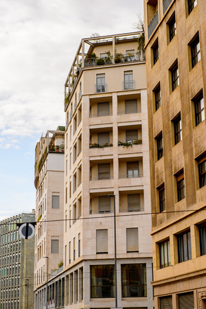 Architecture of the centre of Milan, the capital of Lombardy, Italy.のeditorial素材