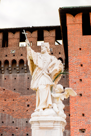Sforza Castle (Castello Sforzesco), a castle in Milan, Italy. It was built in the 15th century by Francesco Sforza, Duke of Milanのeditorial素材