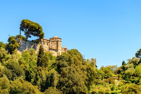 Harbour of Portofino, is an Italian fishing village, Genoa province, Italy. A vacation resort with a picturesque harbour and with celebrity and artistic visitors.の写真素材