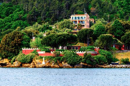 Coast of the Ligurian sea near La Spezia, Italy.のeditorial素材