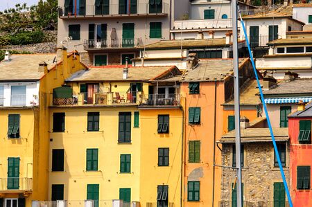 Architecture of Porto Venere, Italy. Porto Venere and the villages of Cinque Terre are the UNESCO World Heritage Site.の写真素材