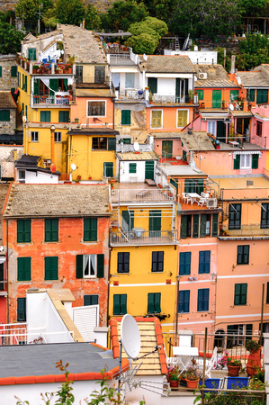 Vernazza (Vulnetia), a small town in province of La Spezia, Liguria, Italy. It's one of the lands of Cinque Terreの写真素材