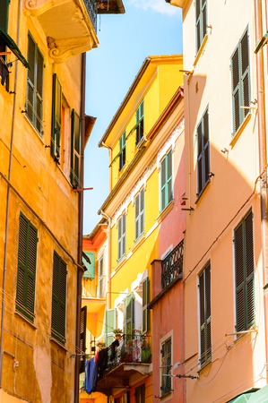 Architecture of Monterosso al Mare, a small town in province of La Spezia, Liguria, Italy.の写真素材