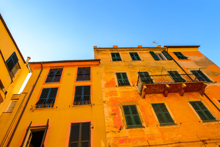 Architecture of Monterosso al Mare, a small town in province of La Spezia, Liguria, Italy.のeditorial素材