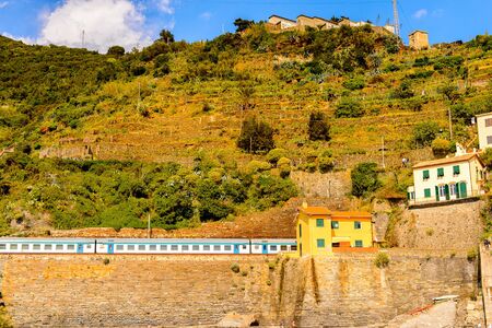 Architecture of Vernazza (Vulnetia), a small town in province of La Spezia, Liguria, Italy.の写真素材