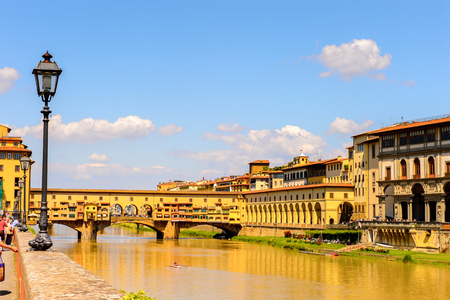 River Arno and architecture in Florence, Italy.のeditorial素材