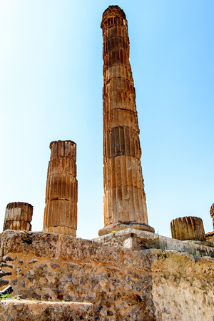 The Forum of Pompeii, an ancient Roman town destroyed by the volcano Vesuvius.の写真素材