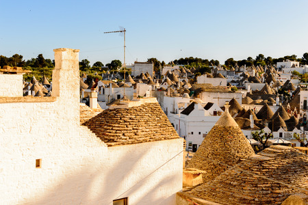 Panorama of Alberobello, a small town in Apulia, Italy.の写真素材