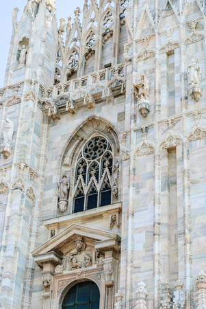Wall of the Milan Cathedral (Duomo di Milano) is the cathedral church of Milan, Italy.の写真素材