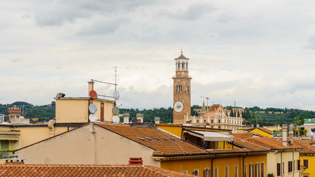 Panorama of the roof tops of Verona, Italy. City of Veronaの写真素材
