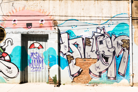 VALPARAISO, CHILE - NOV 9, 2014: Colorful houses of historic part of the Valparaiso, Chile. Valparaiso Historic centre is a UNESCO world heritage siteのeditorial素材