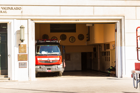 VALPARAISO, CHILE - NOV 9, 2014: Fire machine in Valparaiso, Chile. Valparaiso Historic centre is a...