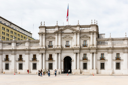 SANTIAGO, CHILE - NOV 1, 2014: La Moneda (The Treasury) in Santiago de Chile. Santiago de Chile is the capital and the largest city in Chileのeditorial素材