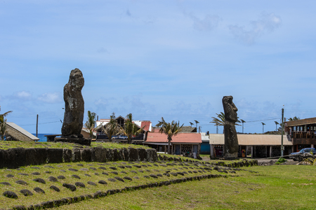 EASTER ISLAND, CHILE - NOV 10, 2014: Nature of the Easter Island, Chile. Easter Island is a UNESCO World Heritageのeditorial素材