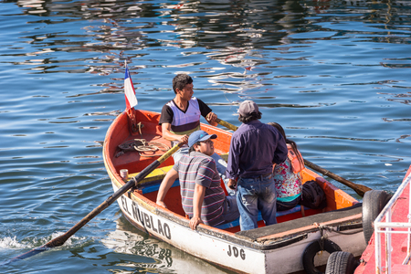 VALPARAISO, CHILE - NOV 9, 2014: Port of Valparaiso. Valparaiso is an important port city on the Pacific Coast of Chile.のeditorial素材