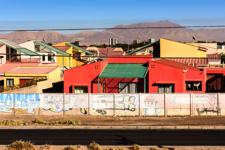 MACHUCA EL TATIO, CHILE - NOV 3, 2014: Houses in the Machuca el Tatio, a town in the Atacama desert whice covers 105,000 square kilometresのeditorial素材