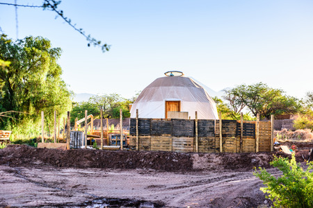 MACHUCA EL TATIO, CHILE - NOV 3, 2014: Houses in the Machuca el Tatio, a town in the Atacama desert whice covers 105,000 square kilometresのeditorial素材