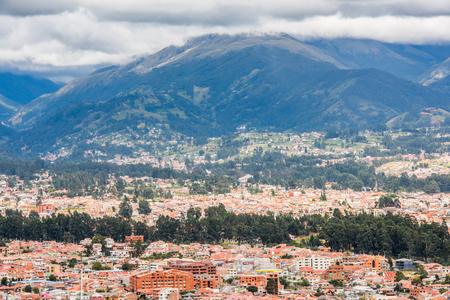 CUENCA, ECUADOR - JAN 9, 2015: Panoramic view of  Cuenca, Ecuador. Cuenca is the capital the Azuay Province and its center is a Unesco World Heritageのeditorial素材