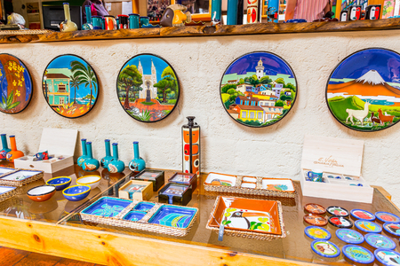 CUENCA, ECUADOR - JAN 9, 2015: Touristic plates in Cuenca. Cuenca is the capital the Azuay Province and its center is a Unesco World Heritageのeditorial素材