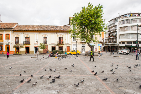 CUENCA, ECUADOR - JAN 9, 2015: Architecture of Cuenca. Cuenca is the capital the Azuay Province and its center is a Unesco World Heritageのeditorial素材