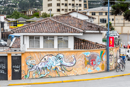 CUENCA, ECUADOR - JAN 9, 2015: Architecture of Cuenca. Cuenca is the capital the Azuay Province and its center is a Unesco World Heritageのeditorial素材
