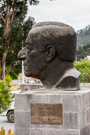 CUENCA, ECUADOR - JAN 9, 2015: Monument in Cuenca. Cuenca is the capital the Azuay Province and its center is a Unesco World Heritageのeditorial素材
