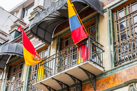 CUENCA, ECUADOR - JAN 9, 2015: Architecture of Cuenca. Cuenca is the capital the Azuay Province and its center is a Unesco World Heritageのeditorial素材