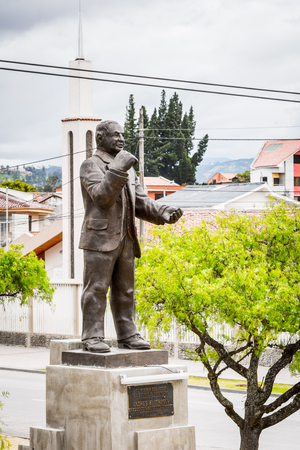 CUENCA, ECUADOR - JAN 9, 2015: Monument in Cuenca. Cuenca is the capital the Azuay Province and its center is a Unesco World Heritageのeditorial素材