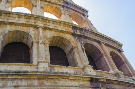Part of the Colosseum or Coliseum, Rome, Italyの写真素材