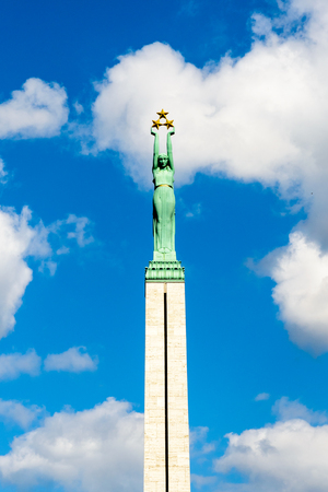 Freedom Monument in Riga, Latviaの写真素材