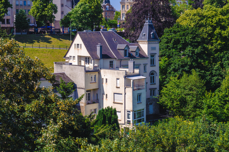 Architecture of Luxembourg city, houses and buildings of the Luxembourg capitalのeditorial素材