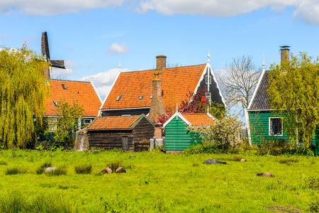 House in Zaanse Schans, quiet village in Netherlandsのeditorial素材