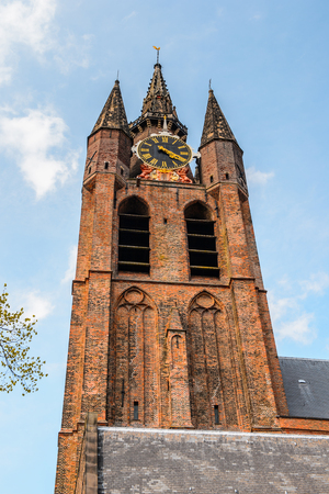 Oude Kerk, Old church, Delft, Netherlandsの写真素材