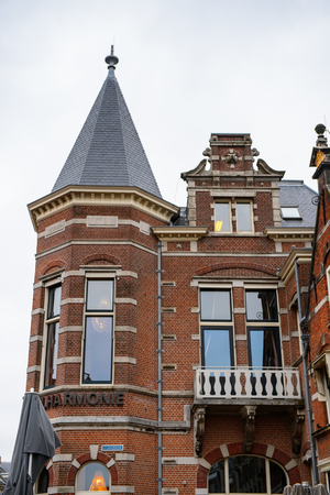 Architecture of the central square in Haarlem, Netherlandsのeditorial素材